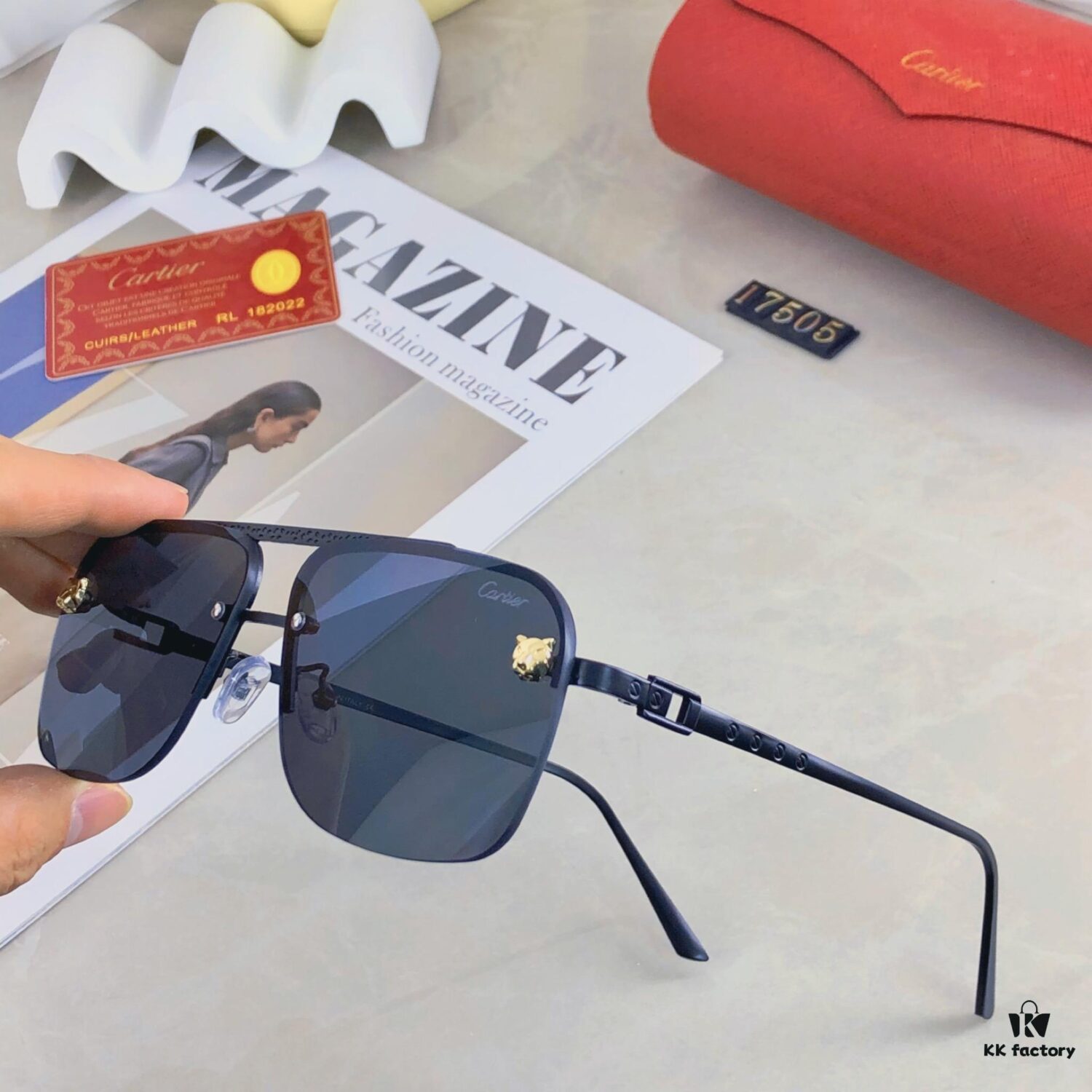 Cartier Vintage Men's Metal Double-Bridge Sunglasses, Bold Business-Style Driver UV400 UV-Protection Sun Glasses