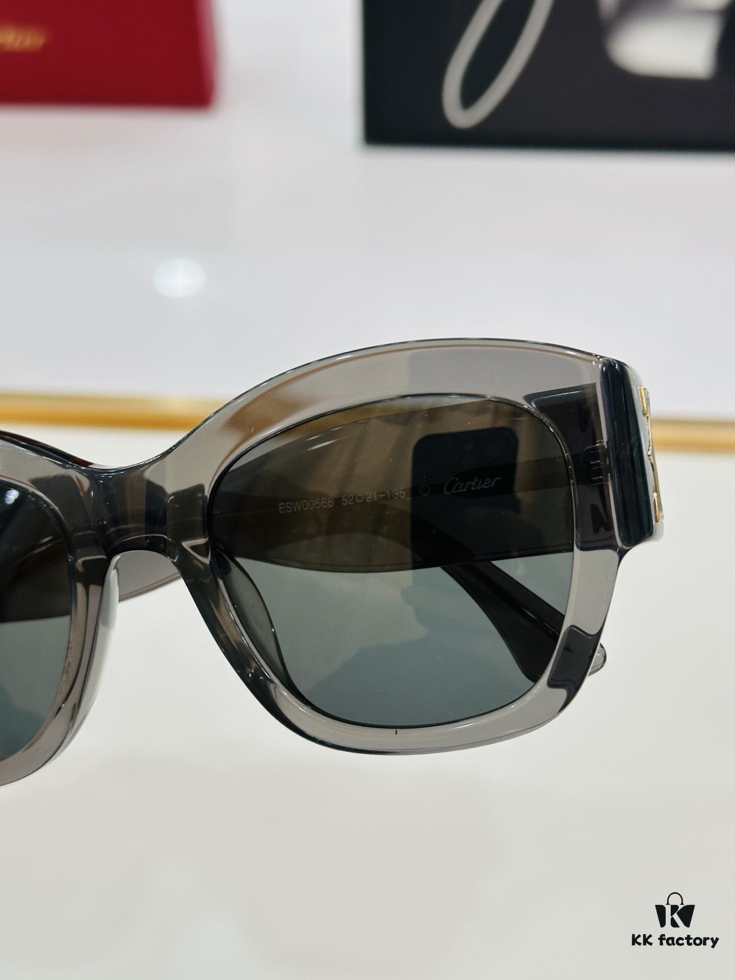 Cartier - ESW00568 Size: 52□21-135 Unisex Stylish Oversized Sunglasses, Universal Frame Fit, Minimalist and Elegant Design, Fashionable and Casual