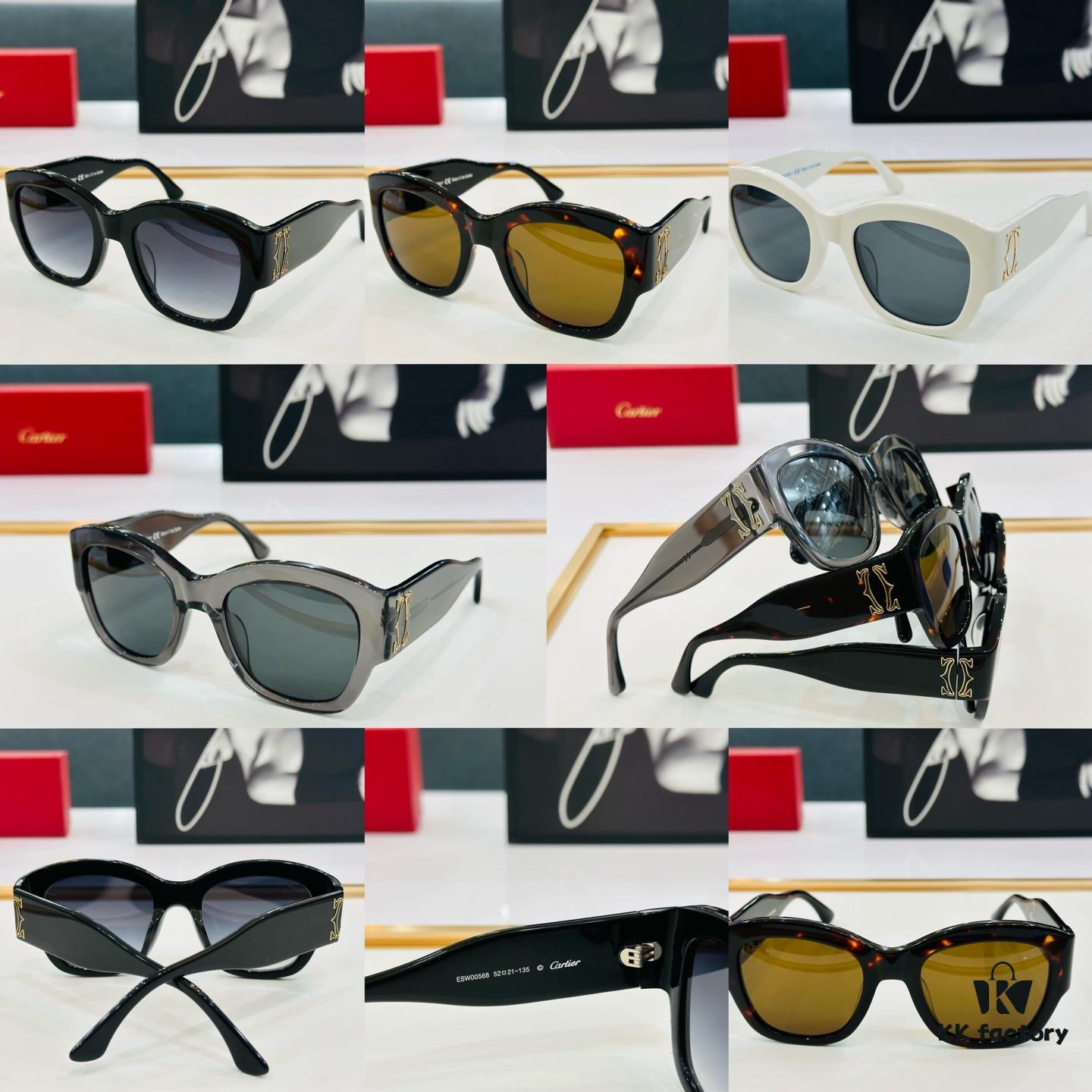 Cartier - ESW00568 Size: 52□21-135 Unisex Stylish Oversized Sunglasses, Universal Frame Fit, Minimalist and Elegant Design, Fashionable and Casual