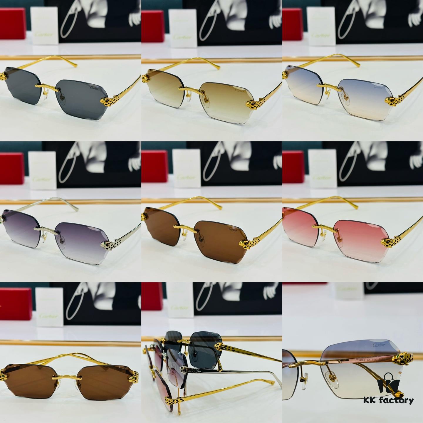 New Arrival Cartier Model CT0478S Size 57-18-140 High-Quality Brand Iconic Driving Sunglasses
