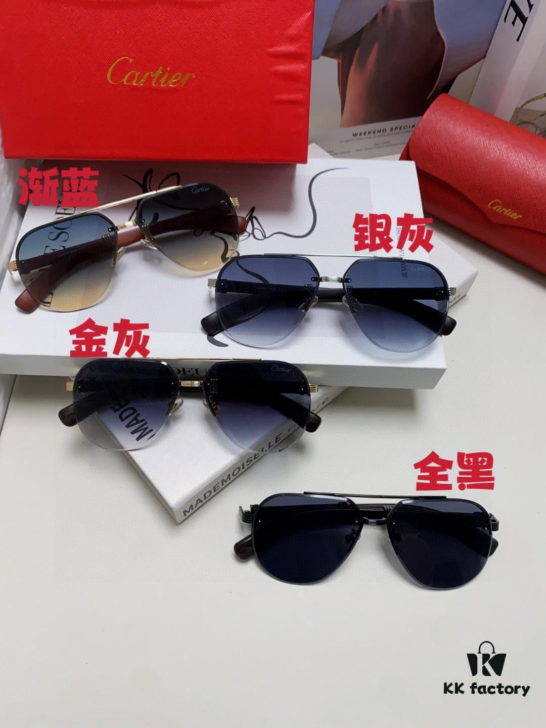 Cartier 2024 Vintage Style Double-Bar Prescription Sunglasses, UV Protection, Oversized Frame for Large Faces, Men's Driving Sunglasses