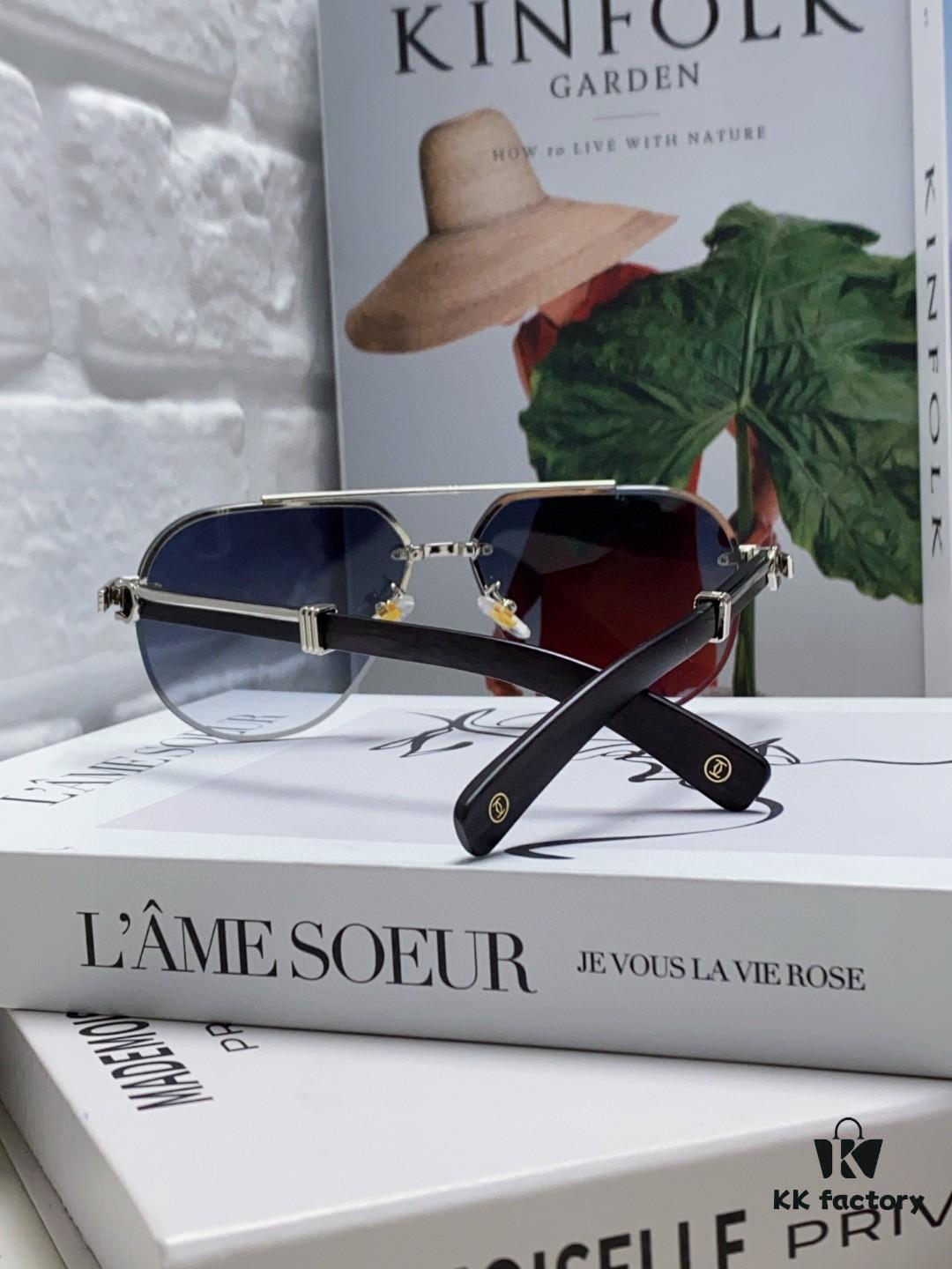 Cartier 2024 Retro Double-Bridge Prescription Sunglasses with UV Protection, Oversized Frame for Men, Driving Sunglasses