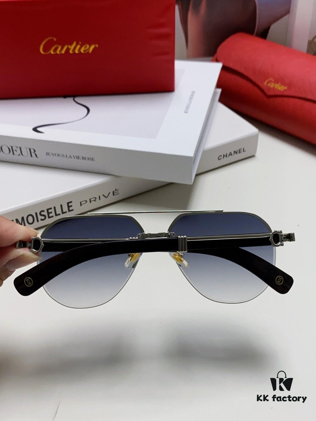 Cartier 2024 Retro Double-Bridge Prescription Sunglasses with UV Protection, Oversized Frame for Men, Driving Sunglasses