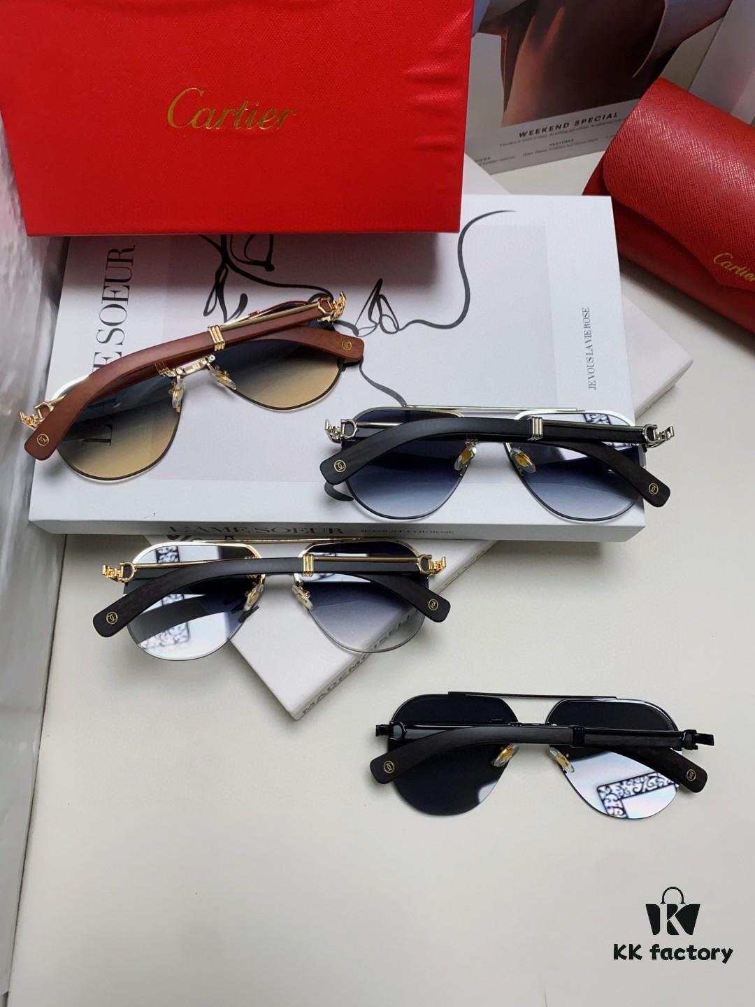 Cartier 2024 Retro Double-Bridge Prescription Sunglasses with UV Protection, Oversized Frame for Men, Driving Sunglasses