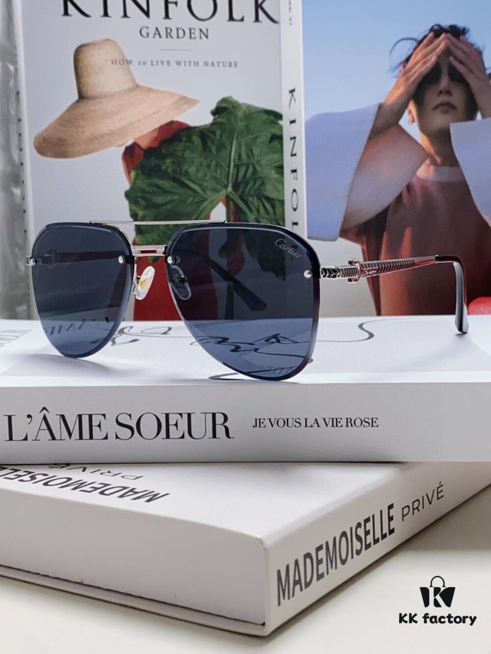 Cartier 2024 New Unframed Pilot Oversized Sunglasses for Men, Large Round Slimming Aviator Glasses, Men's Fashion Sun Glasses