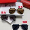 Cartier 2024 New Unframed Pilot Oversized Sunglasses for Men, Large Round Slimming Aviator Glasses, Men's Fashion Sun Glasses