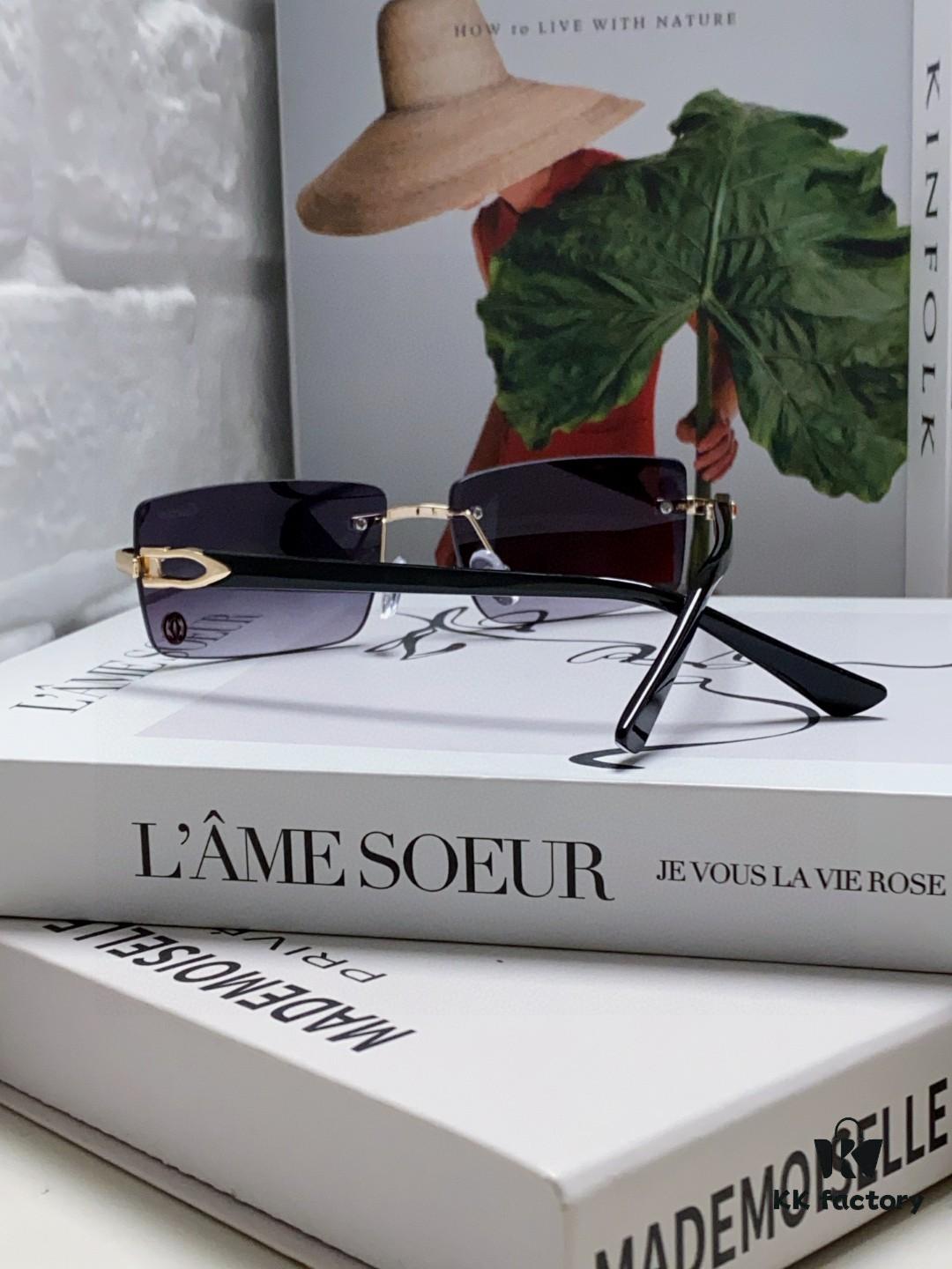 Cartier 2024 New Unisex Frameless Lightweight Blue Light Blocking HD Reading Glasses, Portable Fashion Eyewear