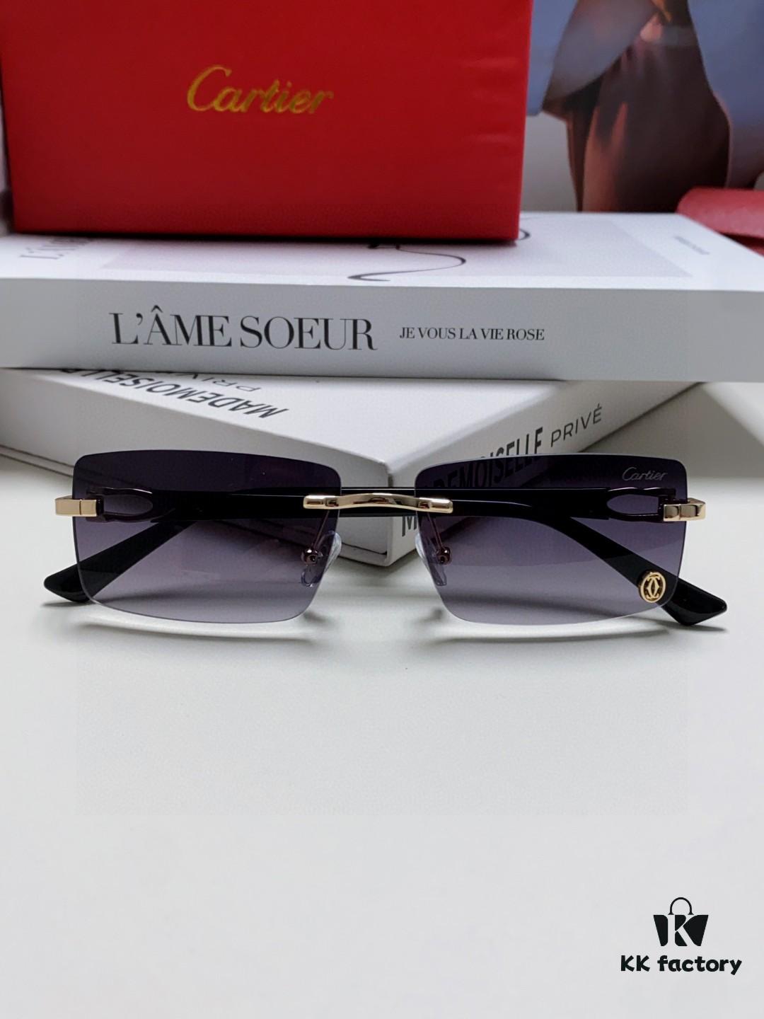 Cartier 2024 New Unisex Frameless Lightweight Blue Light Blocking HD Reading Glasses, Portable Fashion Eyewear