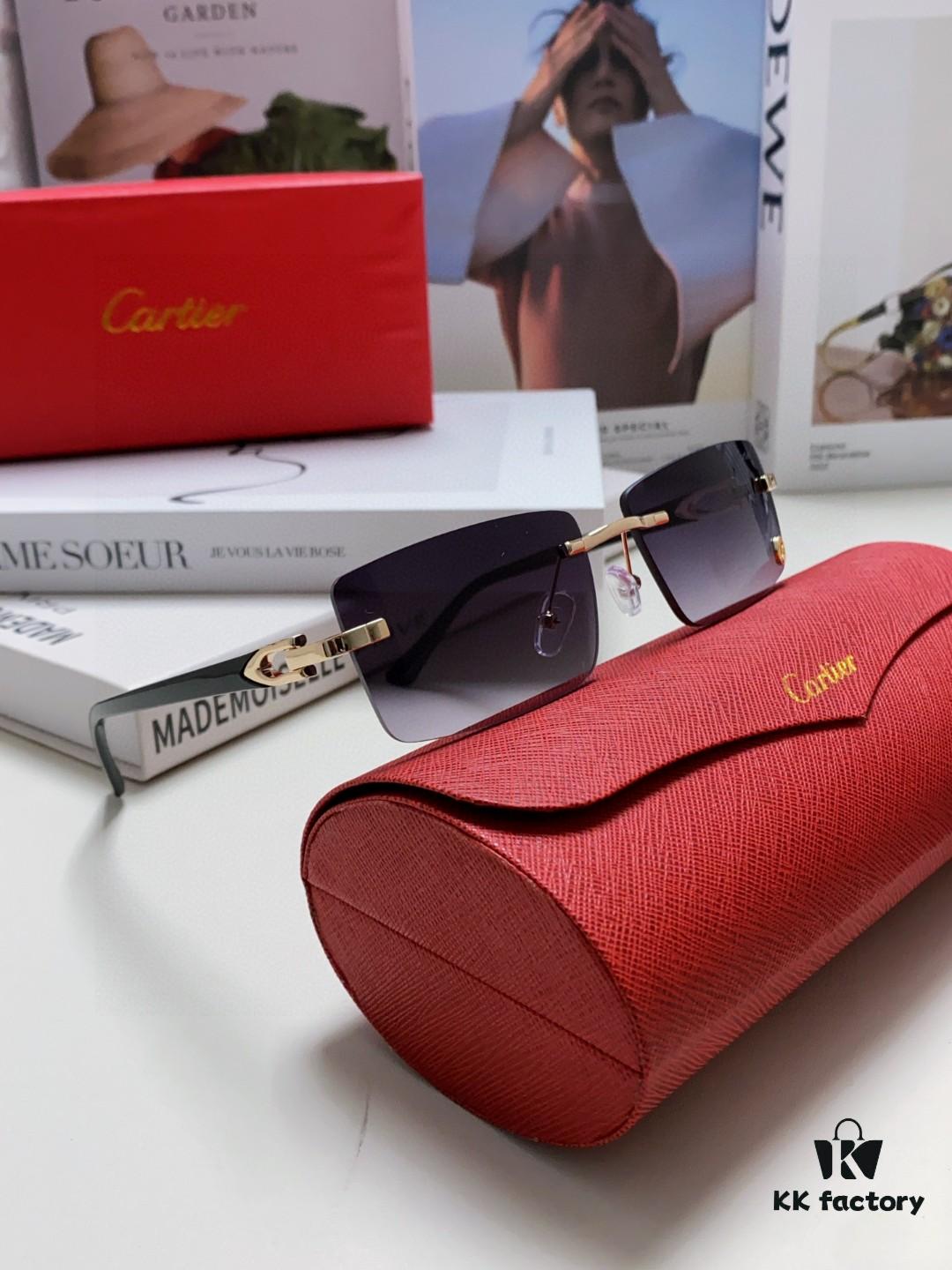 Cartier 2024 New Unisex Frameless Lightweight Blue Light Blocking HD Reading Glasses, Portable Fashion Eyewear