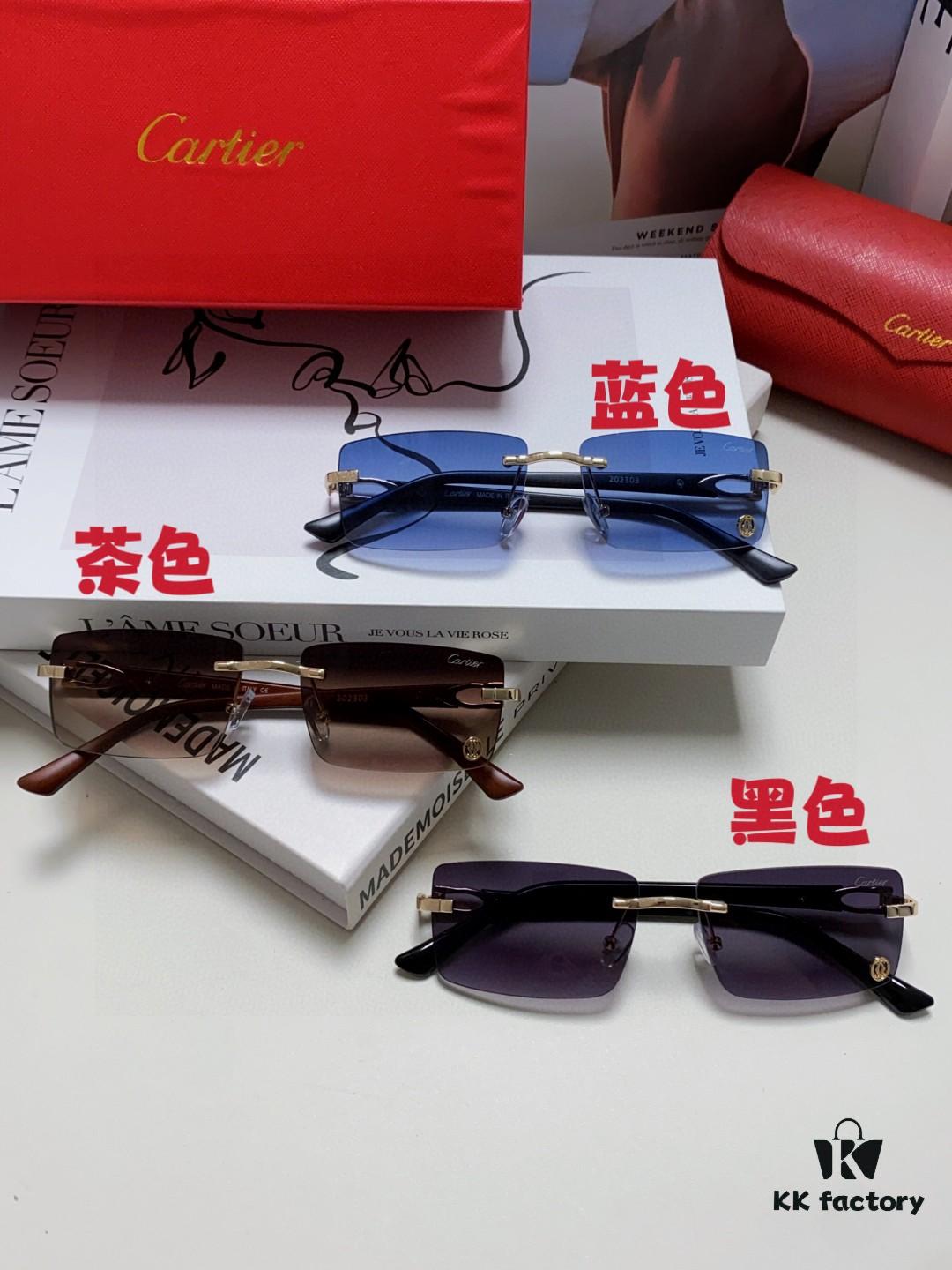 Cartier 2024 New Unisex Frameless Lightweight Blue Light Blocking HD Reading Glasses, Portable Fashion Eyewear