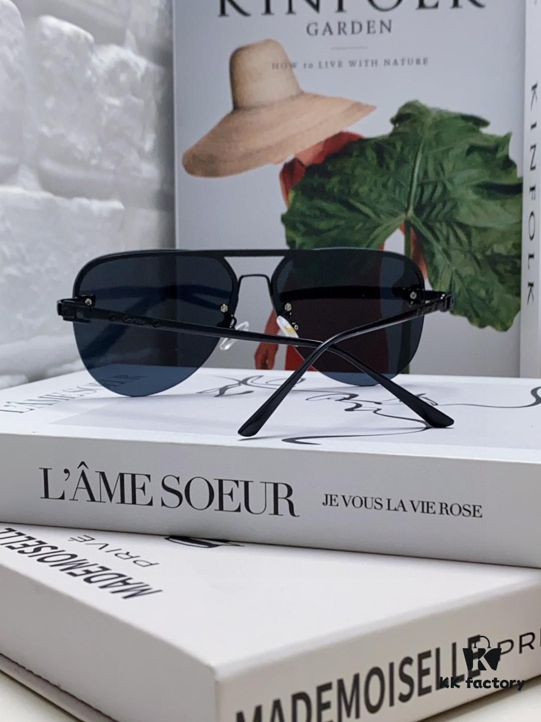 Cartier 2024 New Round Frame Unisex Luxury European and American Style Aviator Engraved Sunglasses