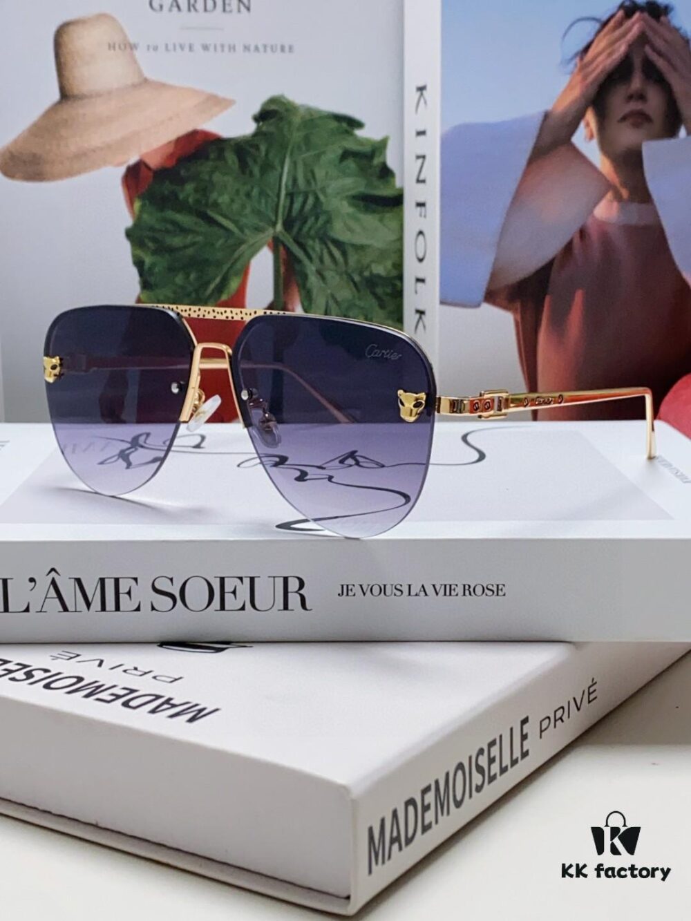 Cartier 2024 New Round Frame Unisex European Luxury Aviator Engraved Sunglasses