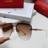 Cartier 2024 New Round Frame Unisex Luxury European and American Style Aviator Engraved Sunglasses