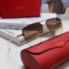 Cartier 2024 New Round Frame Unisex Luxury European and American Style Aviator Engraved Sunglasses