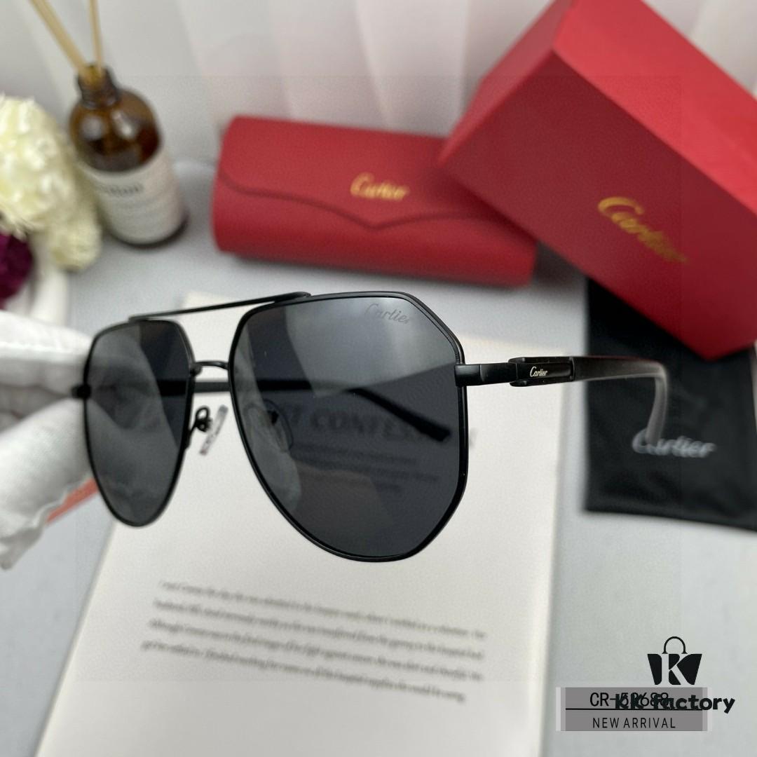 French Cartier - Cartier | Polarized Resin HD Lenses | Lightweight Metal Frame for Comfortable Wear | Unisex Sunglasses Model 53688