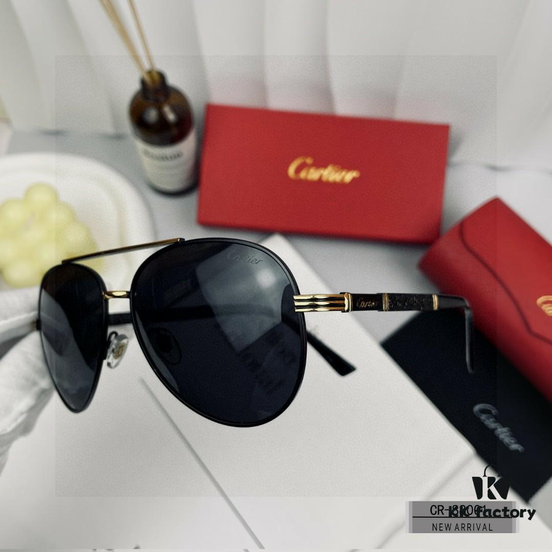 French Cartier - Cartier | Polarized Sunglasses for Men with Polylens Lenses by Polaroid | Lightweight Metal Frame Comfortable to Wear | Ideal for Driving, Travel and Outdoor Fashion