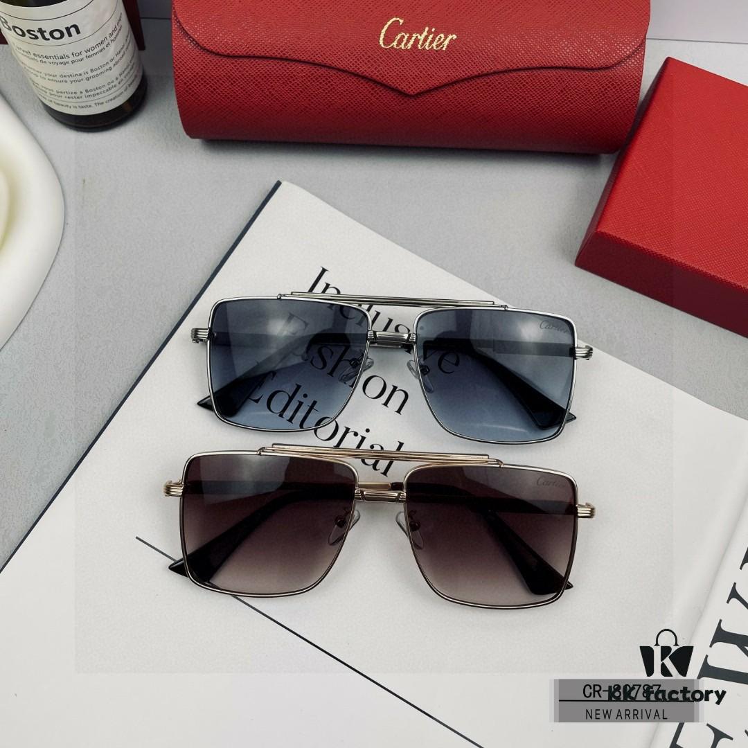 Cartier France - Polarized High-Definition Resin Lenses, Lightweight Metal Frame Unisex Sunglasses