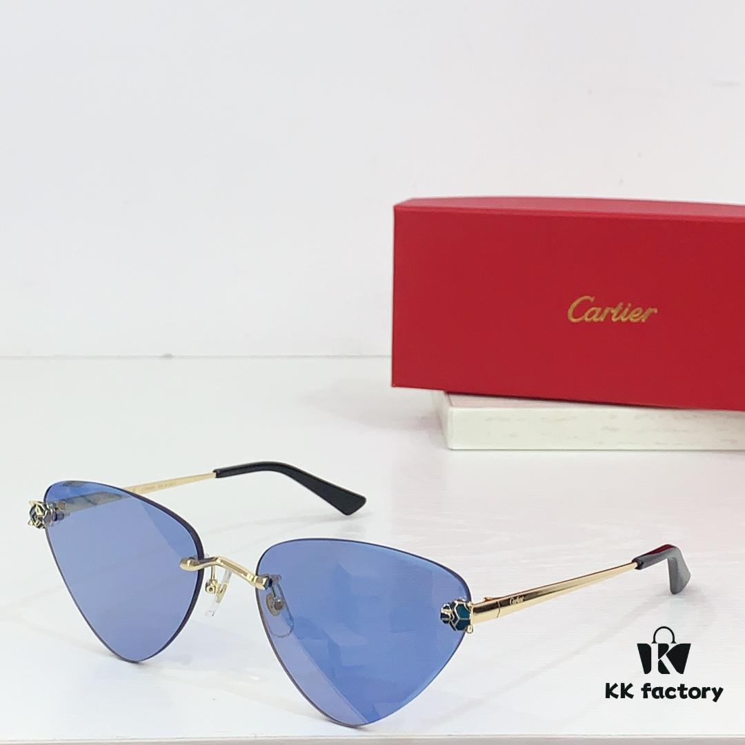 160 Cartier Gold-Tone Plated PANTHÈRE DE CARTIER SUNGLASSES CT0399S Size: 62□15-145