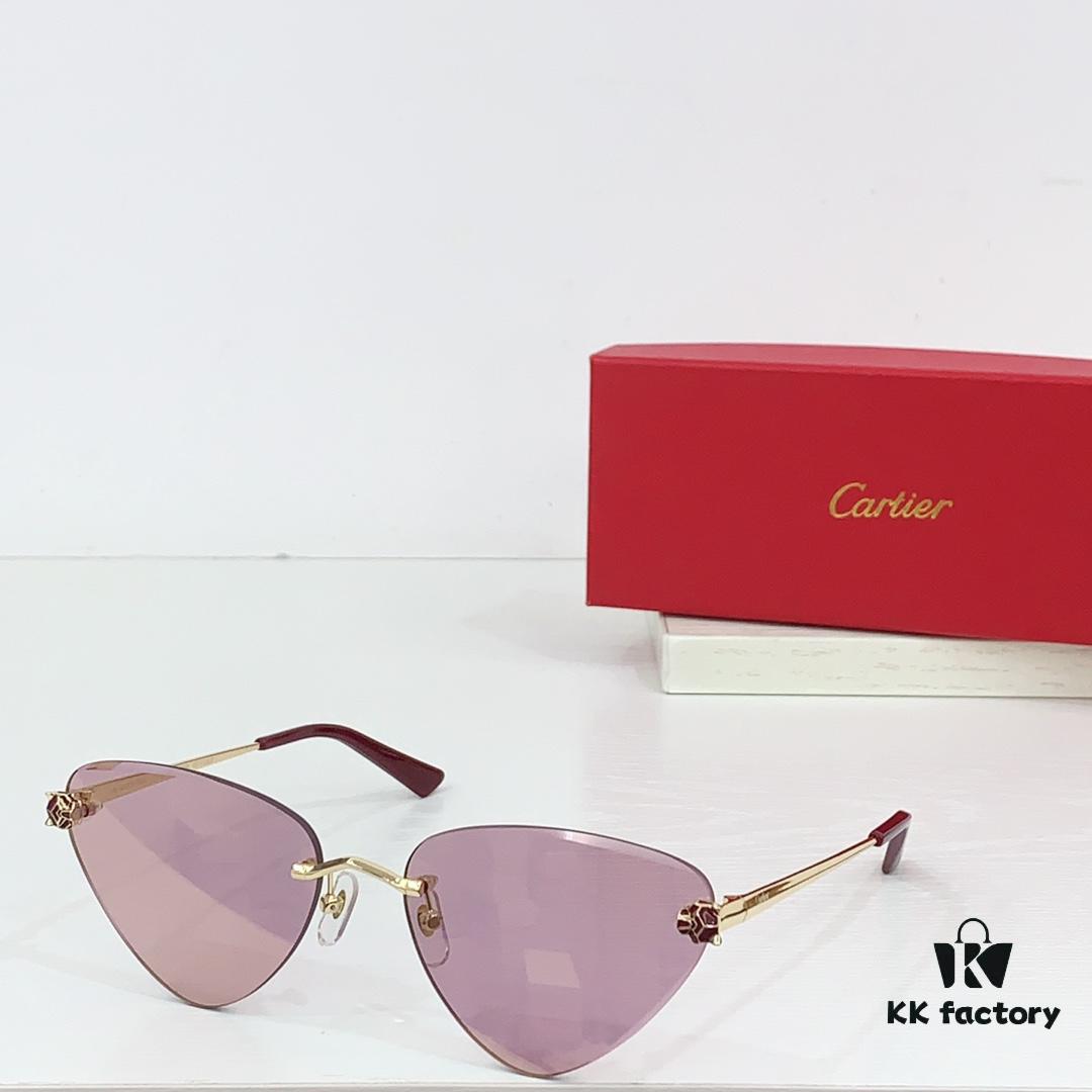 160 Cartier Gold-Tone Plated PANTHÈRE DE CARTIER SUNGLASSES CT0399S Size: 62□15-145