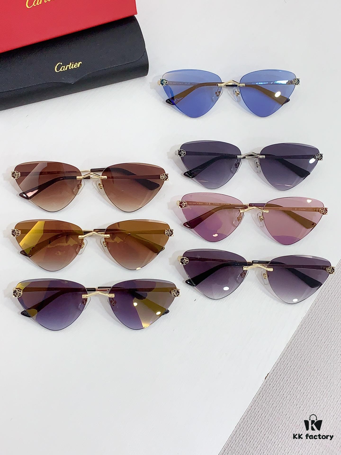 160 Cartier Gold-Tone Plated PANTHÈRE DE CARTIER SUNGLASSES CT0399S Size: 62□15-145