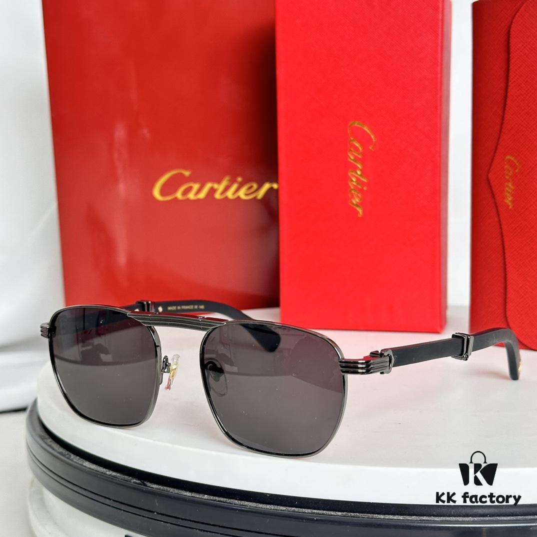 CARTIER Folding Sunglasses Model ESW00659 Size 54-22-145
