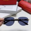 Cartier 2024 New Fashion Frameless Sunglasses with Retro Leopard Head Decoration, Celebrity-Inspired Square Sunglasses for Men and Women, UV-Protective Unisex Eyewear