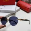 Cartier 2024 New Fashion Frameless Sunglasses with Retro Leopard Head Decoration, Celebrity-Inspired Square Sunglasses for Men and Women, UV-Protective Unisex Eyewear