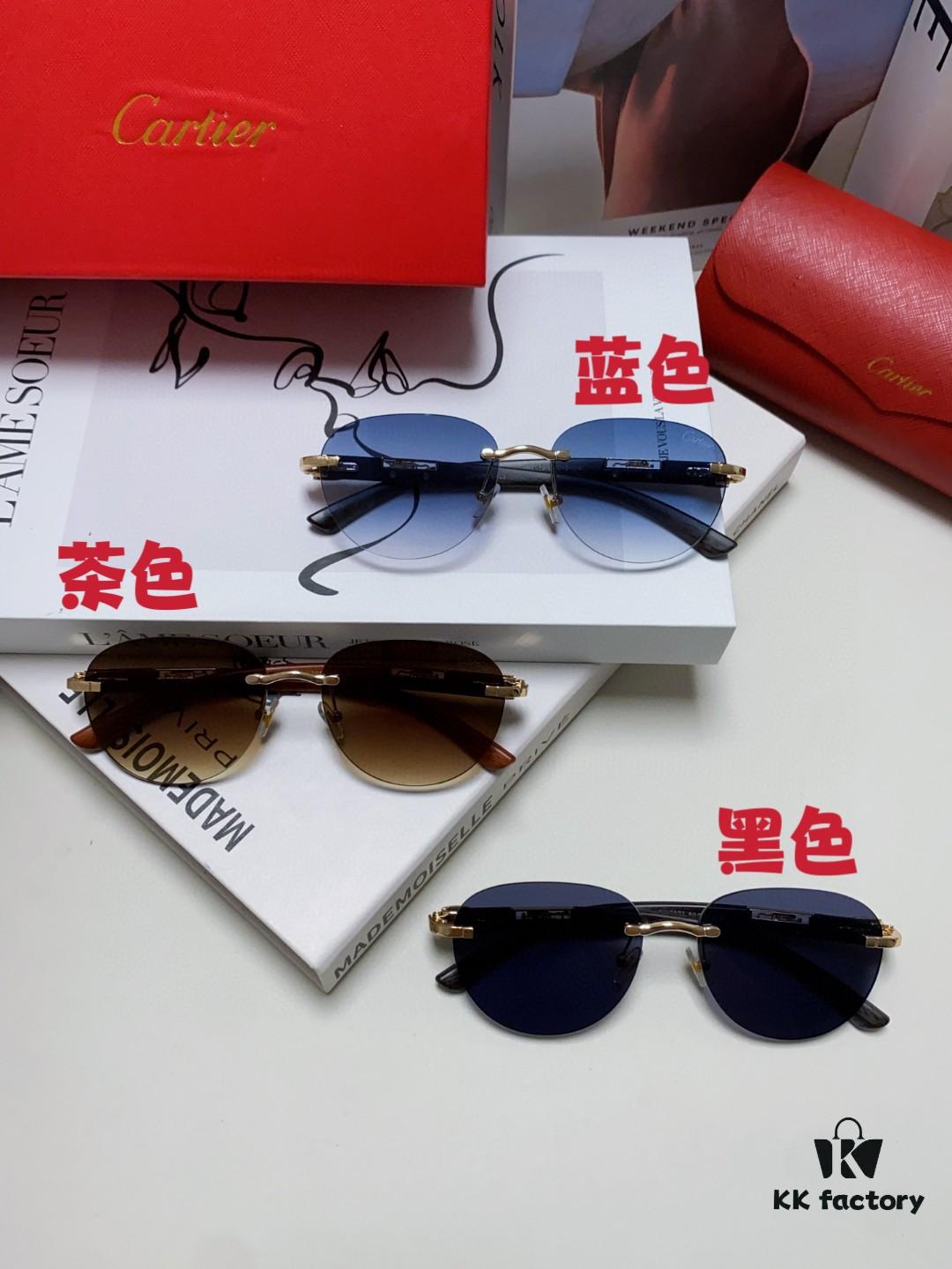 Cartier 2024 New Fashion Frameless Sunglasses, Retro Stylish Leopard Head Decor, Influencer Favorite Square Sunglasses, Unisex UV Protection Shades