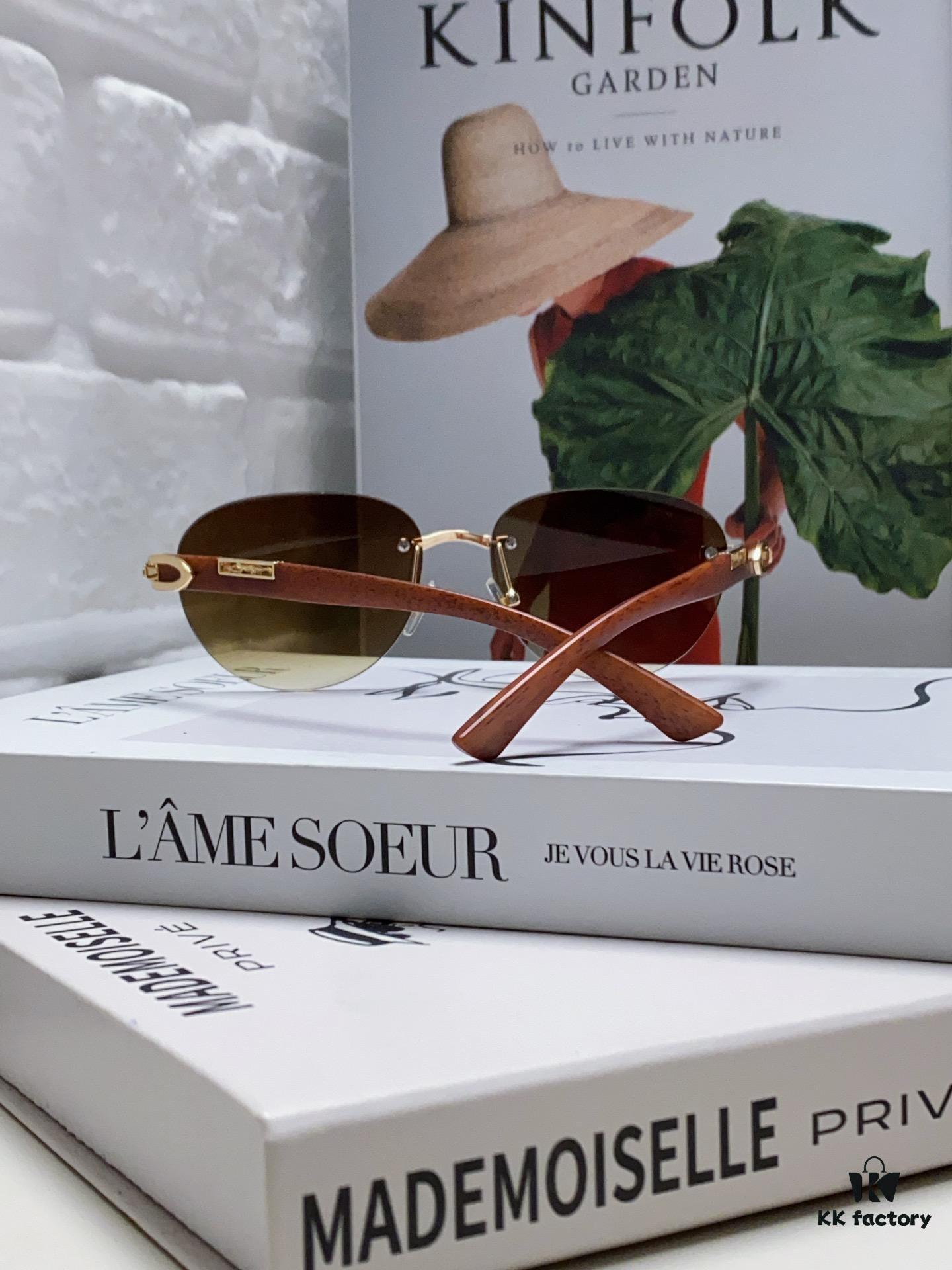 Cartier 2024 New Fashion Frameless Sunglasses, Retro Stylish Leopard Head Decor, Influencer Favorite Square Sunglasses, Unisex UV Protection Shades