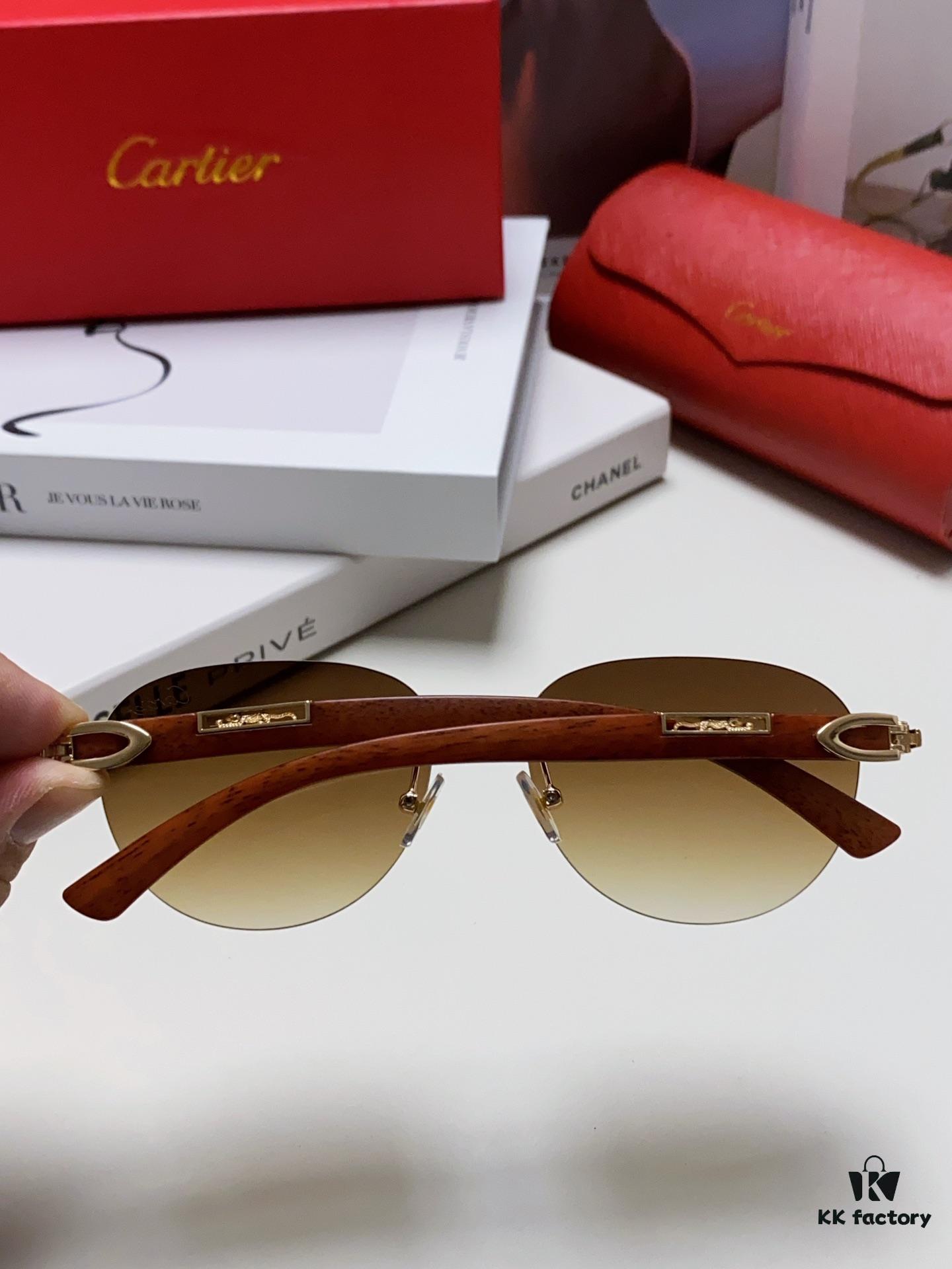 Cartier 2024 New Fashion Frameless Sunglasses, Retro Stylish Leopard Head Decor, Influencer Favorite Square Sunglasses, Unisex UV Protection Shades