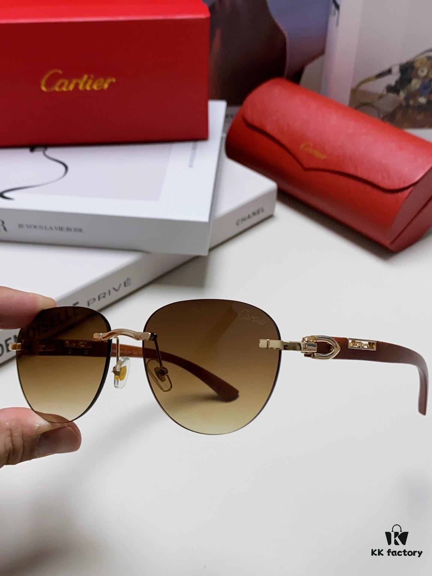 Cartier 2024 New Fashion Frameless Sunglasses, Retro Stylish Leopard Head Decor, Influencer Favorite Square Sunglasses, Unisex UV Protection Shades
