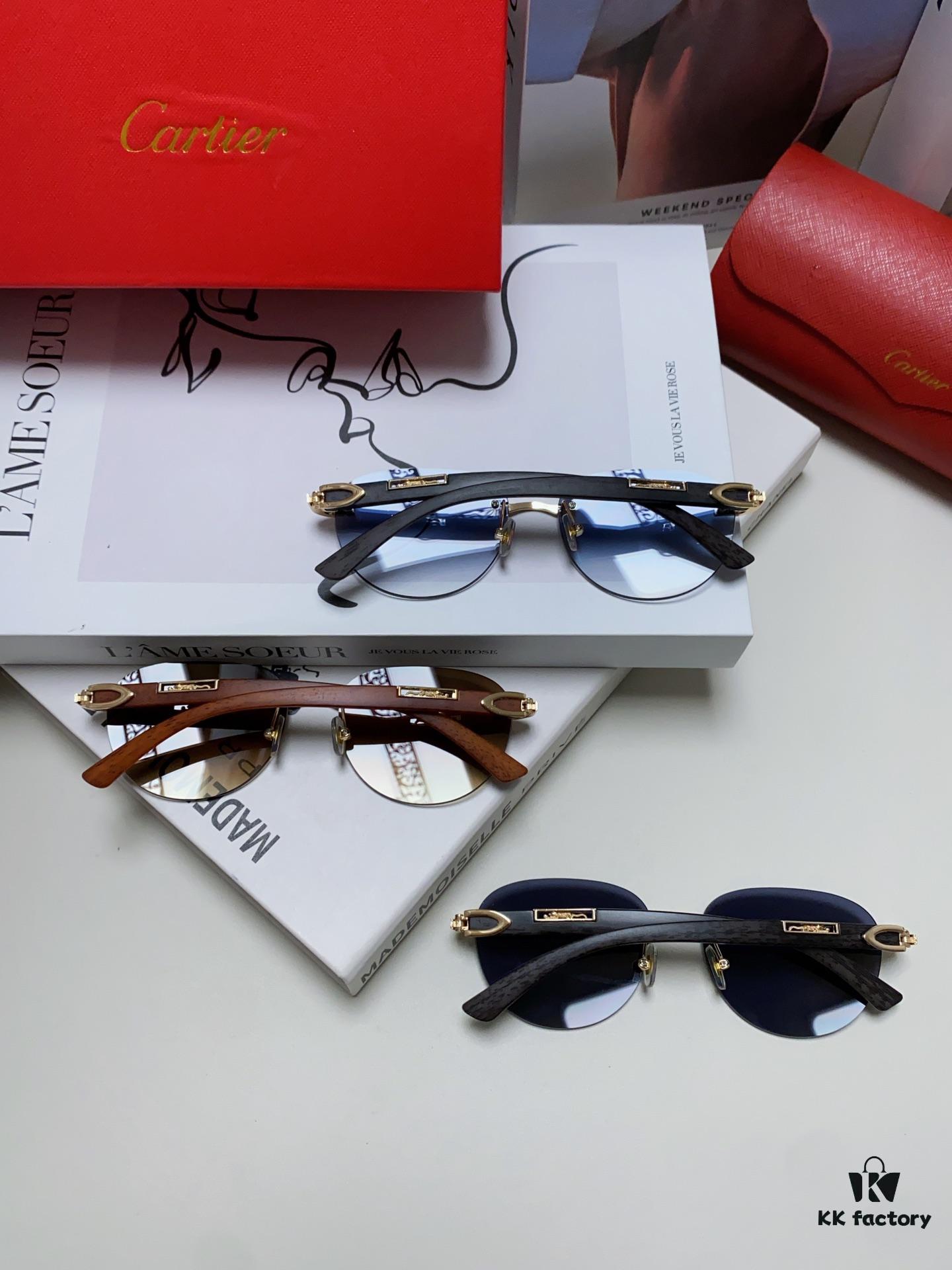 Cartier 2024 New Fashion Frameless Sunglasses, Retro Stylish Leopard Head Decor, Influencer Favorite Square Sunglasses, Unisex UV Protection Shades