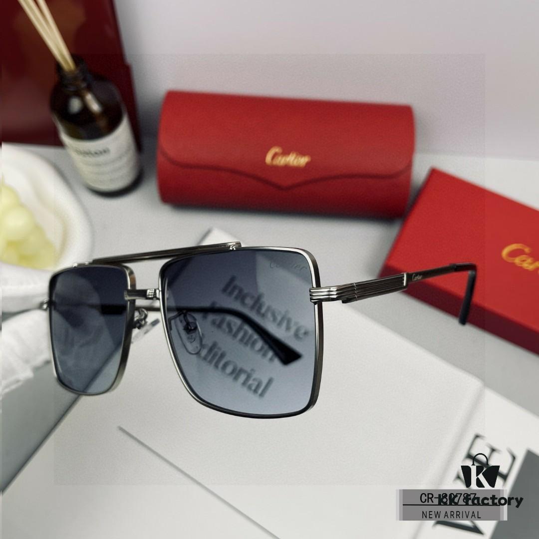 Cartier France - Polarized Sunglasses with Polylite Lenses, Lightweight Metal Frame, Unisex Design for Driving and Travel
