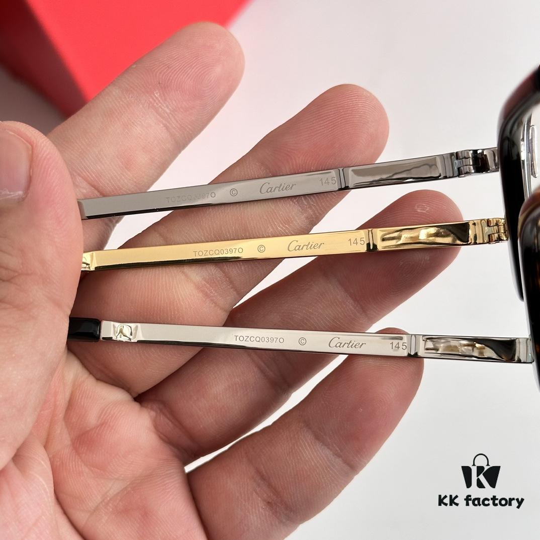 New Arrival Authentic Rare Palladium Electroplated Cartier Classic Metal Frame Eyeglasses CT0441OA Size 51-21-145