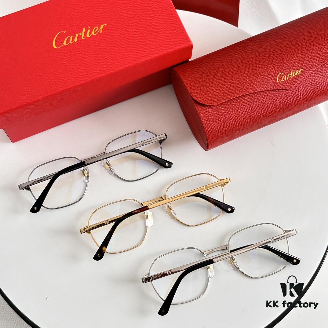 New Arrival Authentic Rare Palladium Electroplated Cartier Classic Metal Frame Eyeglasses CT0441OA Size 51-21-145