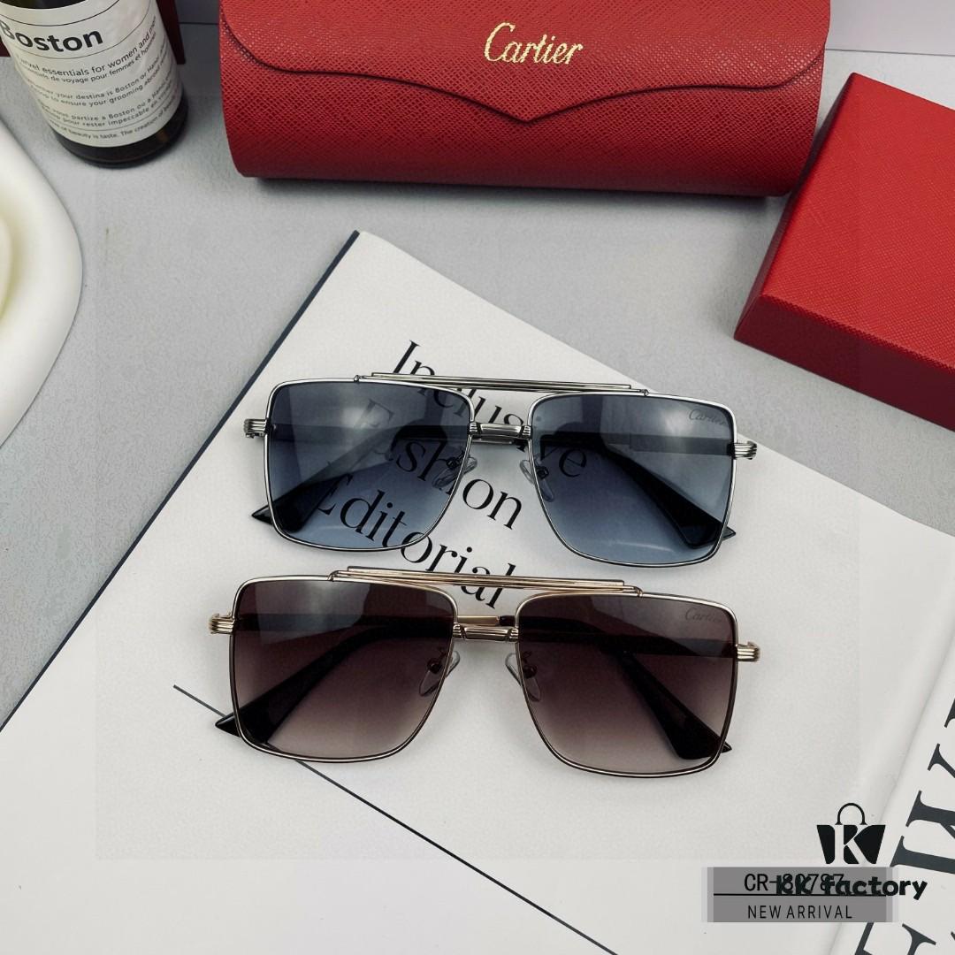 Cartier France - Unisex Sunglasses Model 80787 with Polarized Lenses, Lightweight Metal Frame, Stylish and Comfortable Design for Driving and Travel