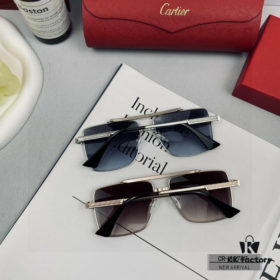 Cartier France - Unisex Sunglasses Model 80787 with Polarized Lenses, Lightweight Metal Frame, Stylish and Comfortable Design for Driving and Travel