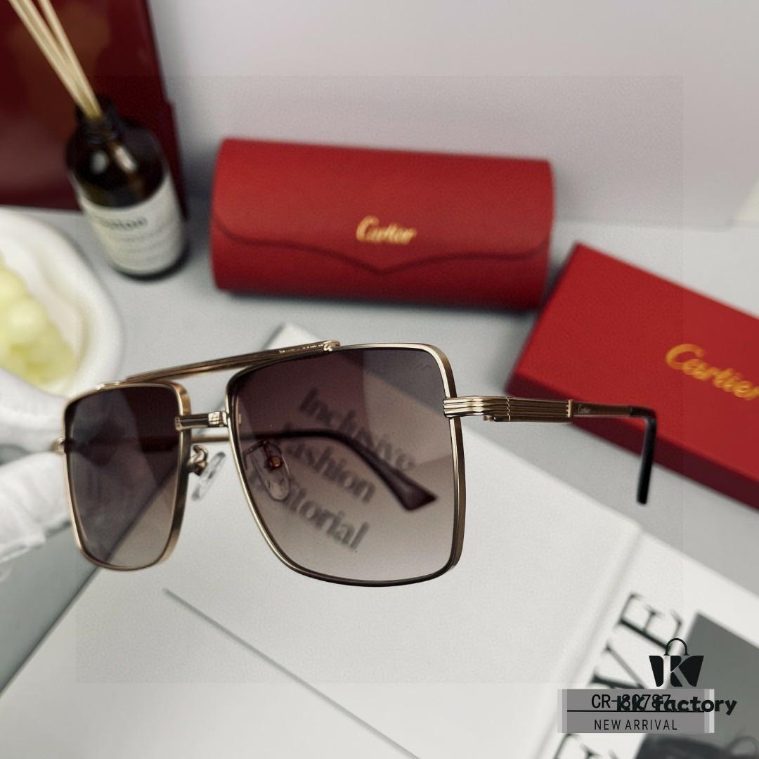 Cartier France - Unisex Sunglasses Model 80787 with Polarized Lenses, Lightweight Metal Frame, Stylish and Comfortable Design for Driving and Travel