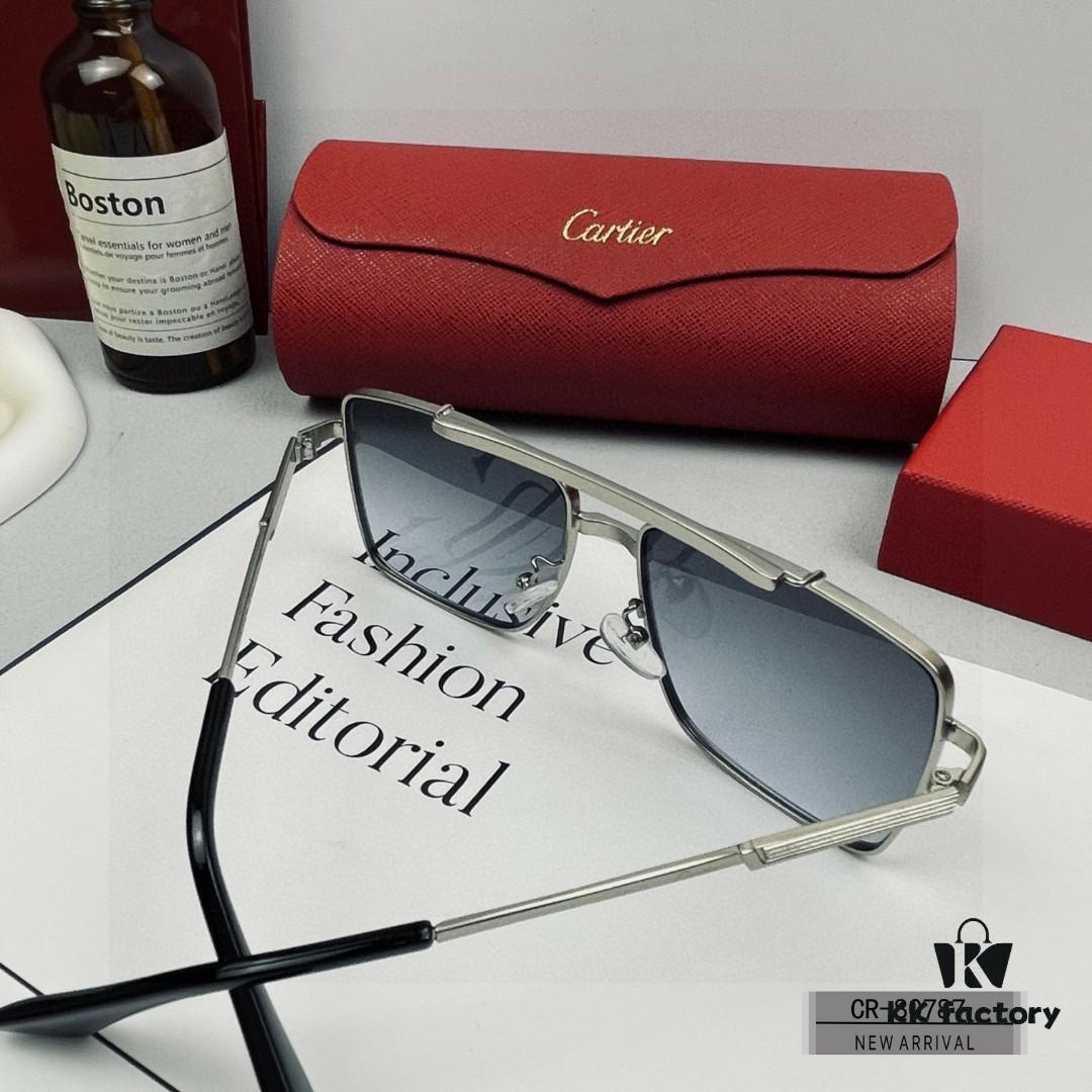 Cartier France - Unisex Sunglasses Model 80787 with Polarized Lenses, Lightweight Metal Frame, Stylish and Comfortable Design for Driving and Travel