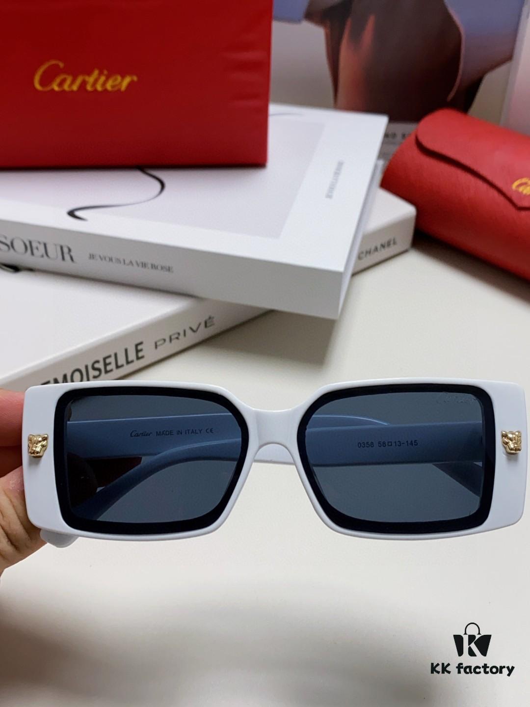 Cartier Unisex Sunglasses, Timeless Leopard Logo Design, Simple and Elegant Frame, Universal Fit for All Face Shapes