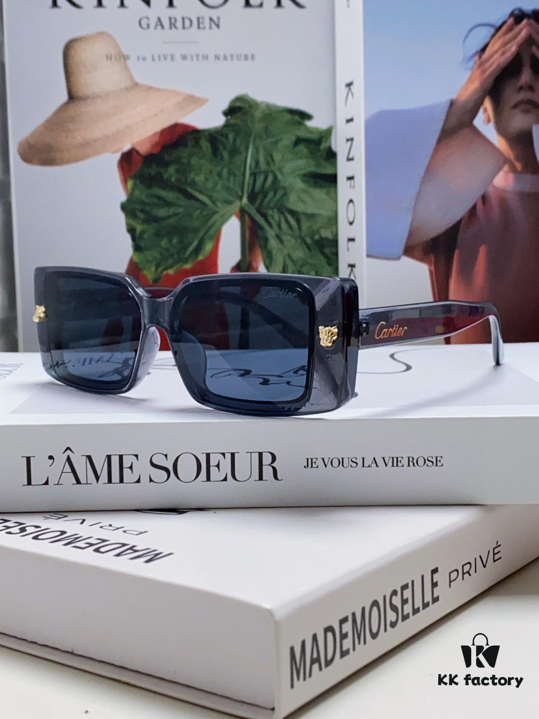 Cartier Unisex Sunglasses, Timeless Leopard Logo Design, Simple and Elegant Frame, Universal Fit for All Face Shapes