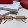 Cartier 2024 New Square Frameless Cut-Out Sunglasses for Women, Slimming, Fashionable European-American Style, Instagram-Worthy Street Snap Cool Sunglasses, Stylish Small Eyewear
