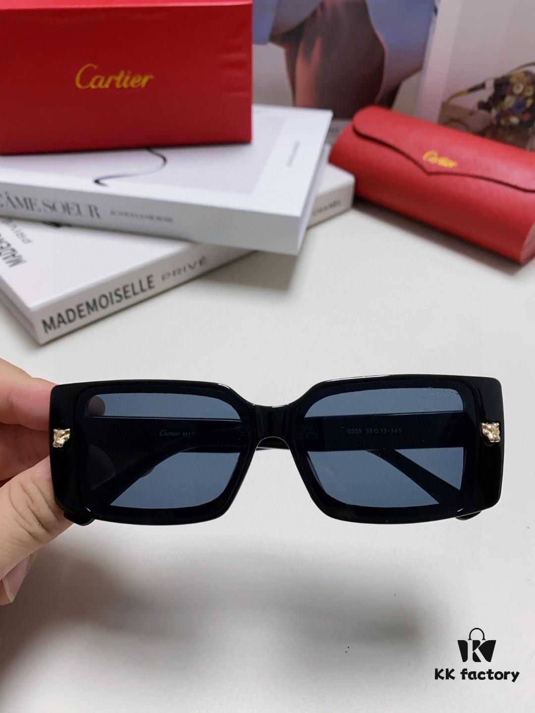 Cartier Unisex Sunglasses, Stylish Leopard Logo Frame, Universal Fit, Minimalist and Elegant Design