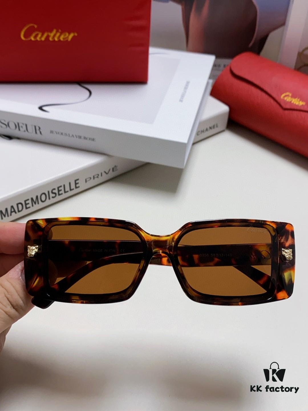 Cartier Unisex Sunglasses, Timeless Leopard Logo Design, Simple and Elegant Frame, Universal Fit for All Face Shapes