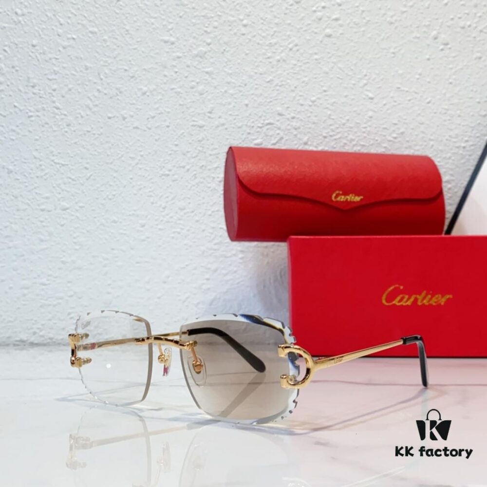 CARTIER Cut-Edge Curved Design Photochromic Lens Eyewear Model CT0092 Size 55-18-145