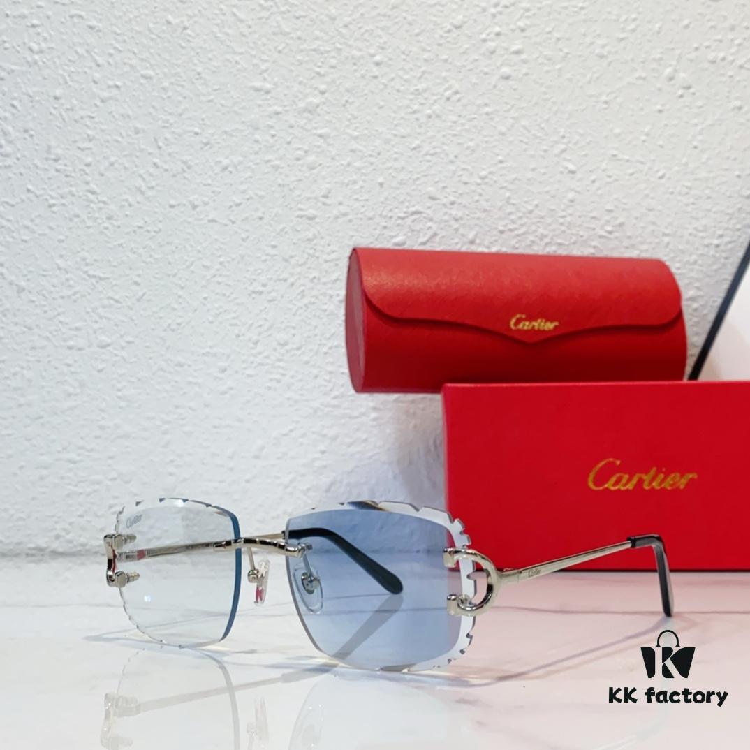 CARTIER Cut-Edge Curved Design Photochromic Lens Eyewear Model CT0092 Size 55-18-145