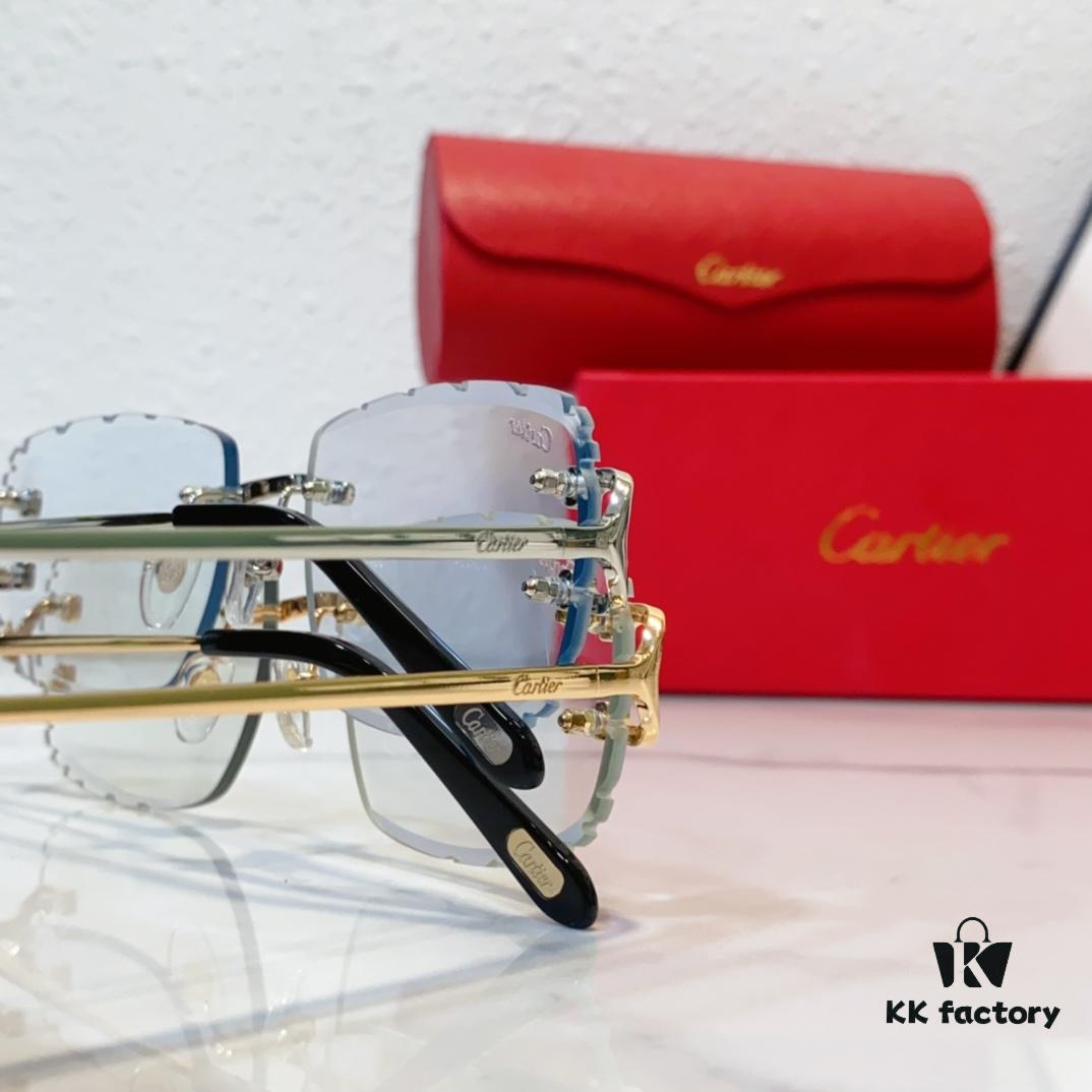 CARTIER Cut-Edge Curved Design Photochromic Lens Eyewear Model CT0092 Size 55-18-145