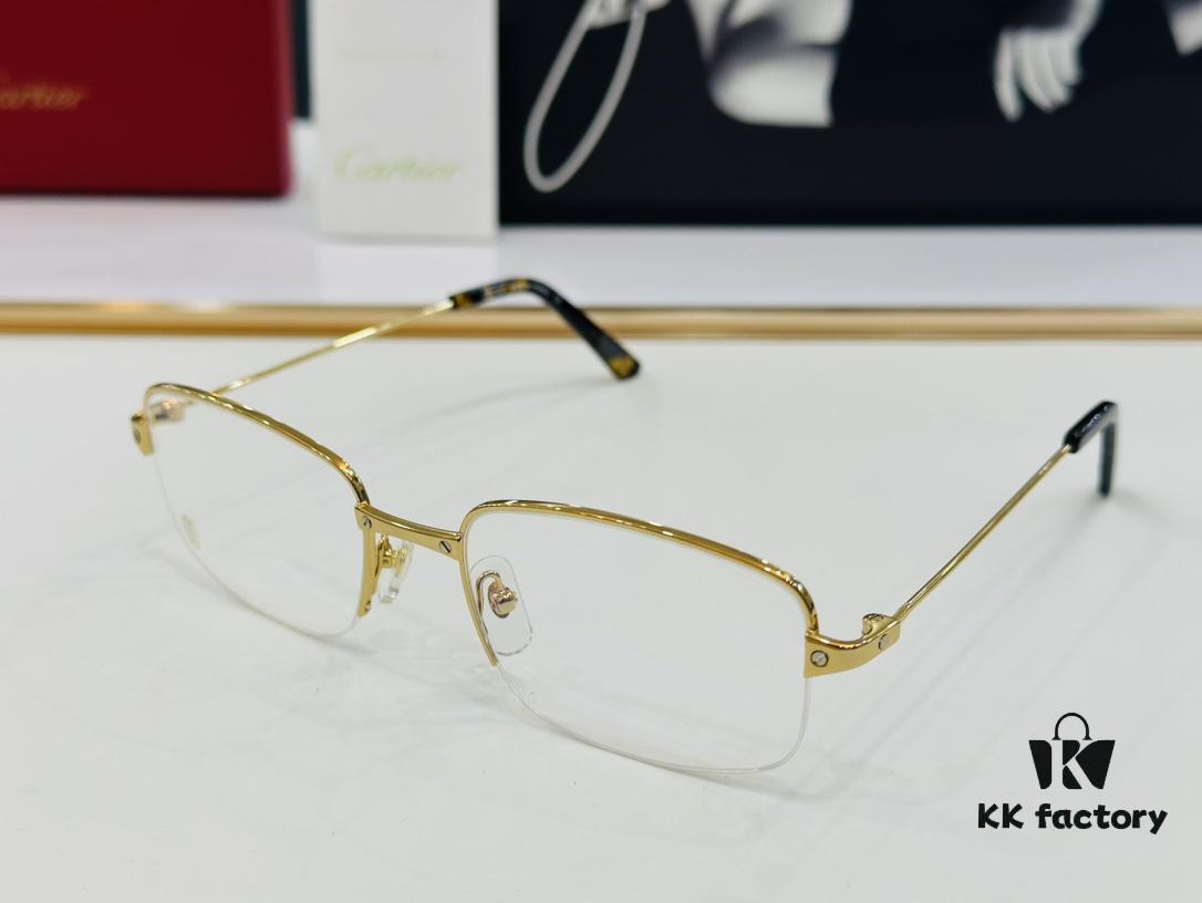 Cartier CT0406O Size 56□20-145 Men's Sunglasses – Universal Fit, Comfortable Wear, Suitable for All Face Shapes, Can Be Fitted with Prescription Lenses