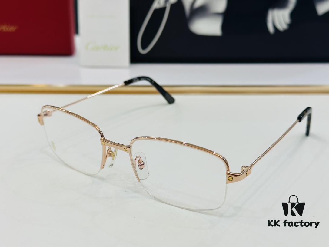 Cartier CT0406O Size 56□20-145 Men's Sunglasses – Universal Fit, Comfortable Wear, Suitable for All Face Shapes, Can Be Fitted with Prescription Lenses