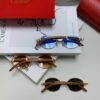 Cartier 2024 New Retro Wood-Grain Pattern Round Frame Sunglasses, Stylish UV-Protective Unisex Sun Glasses CT0464S